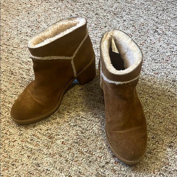 UGG Women's Kasen Block-Heel Tan Boots Size 7 - Picture 2 of 12